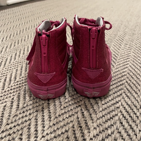 Girls Vans Glitter SK8 Hi Zip Sneakers - Picture 2 of 5